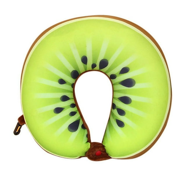 ITFABS U en Forme de Cou Oreiller Dessin Animé Fruits Impression Mousse à Mémoire de Forme Coussin