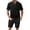 Black, variant on Men's 2 Pieces Outfits Casual Quarter Zip Polo T Shirt and Shorts Set Athletic Jogging Summer Tracksuit Black XXXL(XXXL)