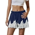 thumbnail image 2 of Women Satin Silk Lace Trim Shorts Silky Low Rise Boxer Shorts Y2k Teen Girls Cute Coquette Lounge Slip Bottoms, 2 of 5