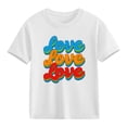 thumbnail image 2 of Piuwrlz Short Shirts Sleeve Kids Girls Graphic T-Shirts Cotton Pullover White Size 3 Years, 2 of 10