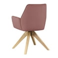 thumbnail image 6 of Convenience Concepts Take a Seat Miranda Swivel Accent Chair, Blush Velvet/Natural Wood, 6 of 13