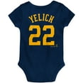 thumbnail image 3 of Newborn & Infant Christian Yelich Navy Milwaukee Brewers Slugger Name & Number Bodysuit, 3 of 3