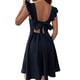 thumbnail image 5 of Lucakuins Vestido de mujer, vestido de verano con cuello cuadrado y espalda descubierta, minivestido de verano para fiesta Lucakuins moda, 5 of 6