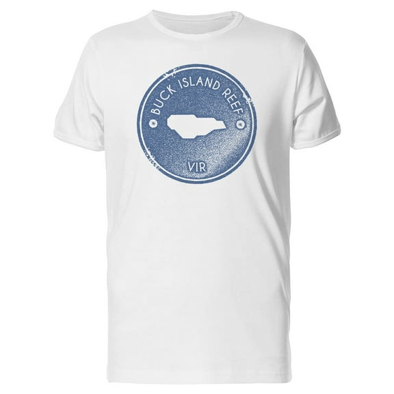 Buck Island Reef Grunge Map Vir T-Shirt Men -Image by Shutterstock, Male 4X-Large