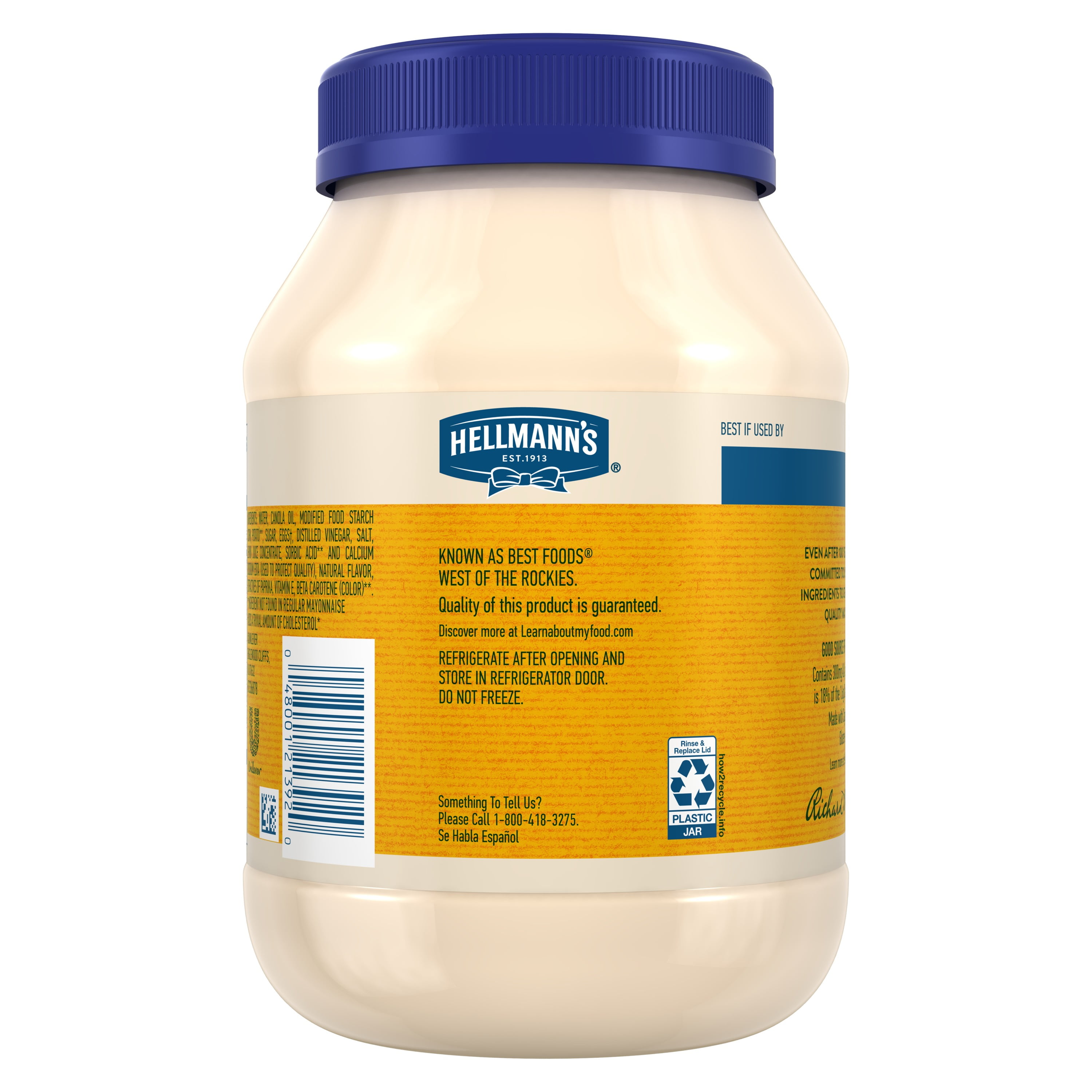 Hellmann's mayonnaise ingredients label