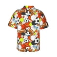 thumbnail image 3 of Daiia Colorful Balls Hawaiian Shirt for Men Gentle Cotton Regular Short Sleeve Casual-X-Large, 3 of 9