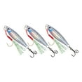 thumbnail image 2 of 3x Señuelos de Pesca, señuelos de Jigging, señuelos cuchara Jigging, equipo de pesca, señuelos duros realistas 3D, cebos de pesca de agua salada, plan Plata, 2 of 9