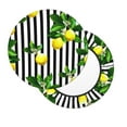 thumbnail image 2 of Kll Lemons On Striped Round Bar Chair Cushion Cover 14 Inch,Bar Stool Protector With Elastic, Soft Washable, 2 of 7