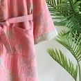 thumbnail image 6 of Jiibva Japanese style Pure Cotton Robes Spring Autumn Bathrobe Casual Kimono Robe Half Sleeve Nightdress with Tie Belt for Women, 6 of 7