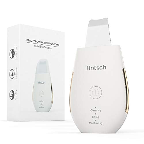 Skin Scrubber, Face Spatula, Hotsch Blackhead Remover, Ultrasonic Pore Cleaner with 3 modes, Comedones Extractor for Facial Deep Cleansing, Rechargeable Face Lifting Tool