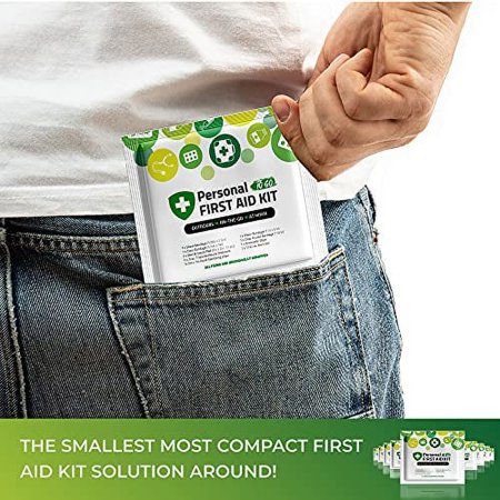First Aid Emergency Medical Kit Mini and Travel Size - 10 Pack | Great for Kids, Schools, Business, Hiking, Camping | Wound Care Products (Dinos)