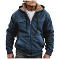 thumbnail image 2 of Tdoqot Mens Winter Coats Big and Tall with Pockets Vintage Casual Warm Mens Quilted Jacket Navy Size 5XL, 2 of 3