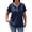 Navy, variant on Womens Short Sleeve Zipper Shirts Summer Collared T Shirts Top Casual Loose Fit Blouses Going Out Tops Navy XXL
