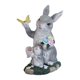 thumbnail image 1 of Estatua de conejo de jardín con luz solar, escultura de resina, adorno, regalo único para exteriores. Gris blanco, 1 of 8