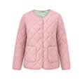 thumbnail image 5 of Short Puffer Jacket Womens Quilted Button Down Collarless Warm Fall Winter Casual Lightweight Windproof Coat with Pockets, 5 of 6