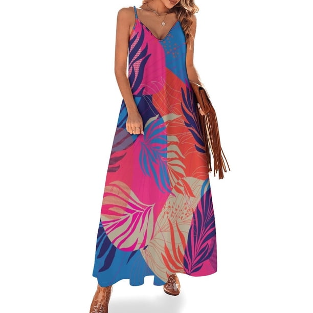 Nuevo vestido sin mangas de algas magenta, elegante y chic, vestidos de mujer, promoción, vestido de dama de honor para mujer