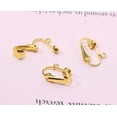 thumbnail image 3 of 20Pcs Brass Clip-on Earring Converter with Easy Open Loop Earring Clips for None Pierced Ears DIY Earring and Turn Any Studs (Gold), 3 of 5