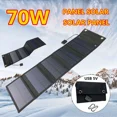 thumbnail image 1 of Panel Solar plegable para exteriores, cargador de batería de energía móvil de 70W, 5V, USB, portátil, resistente al agua Fivean unisex, 1 of 1
