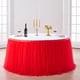 thumbnail image 3 of Faldón de mesa Suppromo de tul rojo de 2,7 m para rectángulo o redondo, 3 of 6