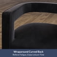 thumbnail image 5 of BELLEZE Swivel Accent Chair, Modern Barrel Chair Comfy Velvet Curved Back Round Chair with Gold Base Wood Frame, 360 Degree Swivel Club Armchair for Living Room, Bedroom, Office - Crown Chair (Black), 5 of 7