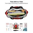 thumbnail image 4 of Tote Bag for Women - Red Christmas Santa Costume Pattern Shoulder Bag - Large Utility Work Duffle Bag with Zipper Handbag for Travel, Work, Sprots, 4 of 5
