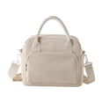 thumbnail image 2 of Lunch Bag for Women & Men, Insulated Lunch Box with Shoulder Strap Reusable Leakproof Lunch Tote Purse, Portable Thermal Cooler Bag for Work Picnic, Corduroy Pattern, 2 of 6