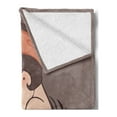 thumbnail image 2 of Pin up Girl Soft Flannel Fleece Throw Blanket, Portrait of Hand Drawn Pale Skin Lady with Mole on Cheek, Cozy Plush for Indoor and Outdoor Use, 70" x 90", Dark Taupe Dimgrey, by Ambesonne, 2 of 5