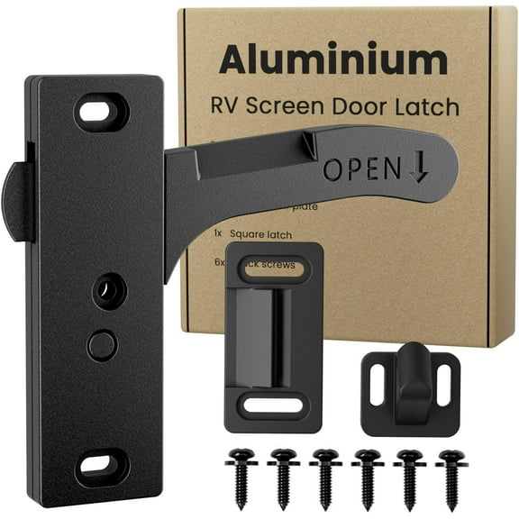 Aluminum RV Screen Door Latch Right Handle Replacement Kit for Travel Trailer Camper Motorhome- Accessories Inside