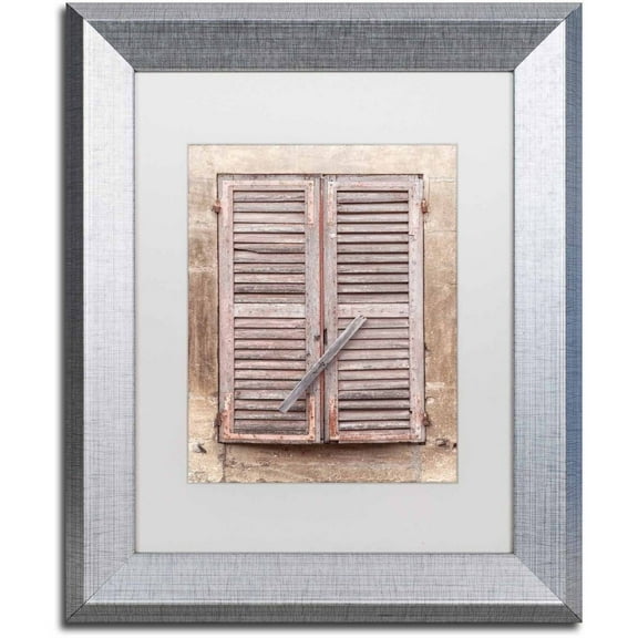 Trademark Fine Art 'French Windows III' Canvas Art by Cora Niele, White Matte, Silver Frame