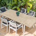 thumbnail image 2 of Khaki Boho Table Cloths for 8 Foot Rectangle Tables, Middle Century Modern Abstract Art Patio Waterproof Elastic Fitted Tablecloths, Washable Rectangular Table Cover for Camping, 2 of 8
