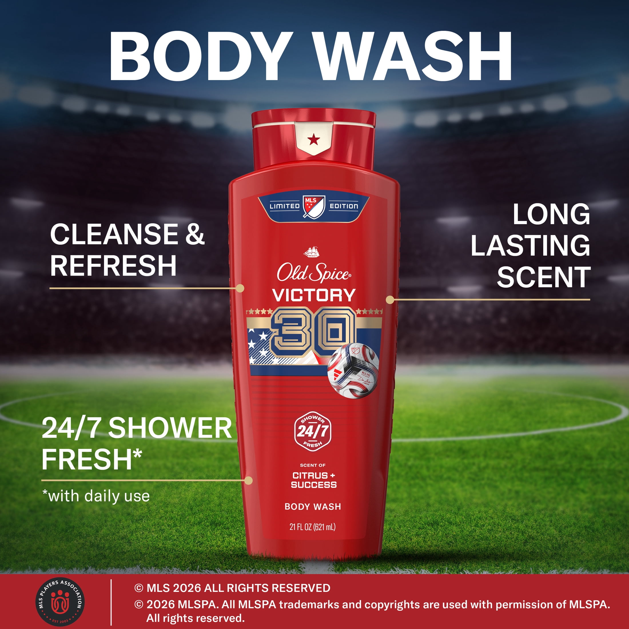 (4 pack) Old Spice Body Wash for Men, Victory, Citrus + Success, 21oz