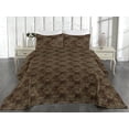 thumbnail image 2 of Ambesonne Art Deco Quilted Bedspread Set 3 Pcs, Lines Geometric Abstract, Queen, Chocolate Amber and Mustard, 2 of 4