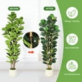 thumbnail image 5 of 7FT Faux Fiddle Leaf Fig Tree with White Pot, Faux Trees with Artificial Plants - Lifelike Fake Tree for Home Office Store Room Decor Indoor Outdoor, 5 of 7