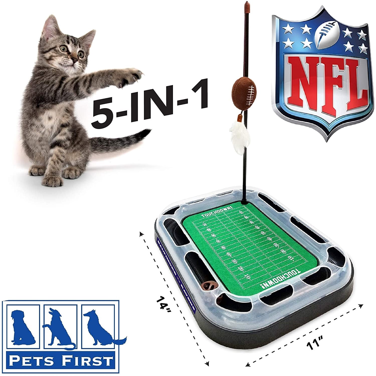 NFL Baltimore Ravens CAT Scratcher Toy with Catnip Plush & Feather Cat and Kitty Toy