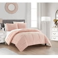 thumbnail image 2 of Chic Home Pacifica Comforter Set Textured Geometric Pattern Faux Rabbit Fur Micro-Mink Backing Bed In A Bag Bedding - Sheets Pillowcases Pillow Shams Included - 7 Piece - King 104x92", Blush, 2 of 5