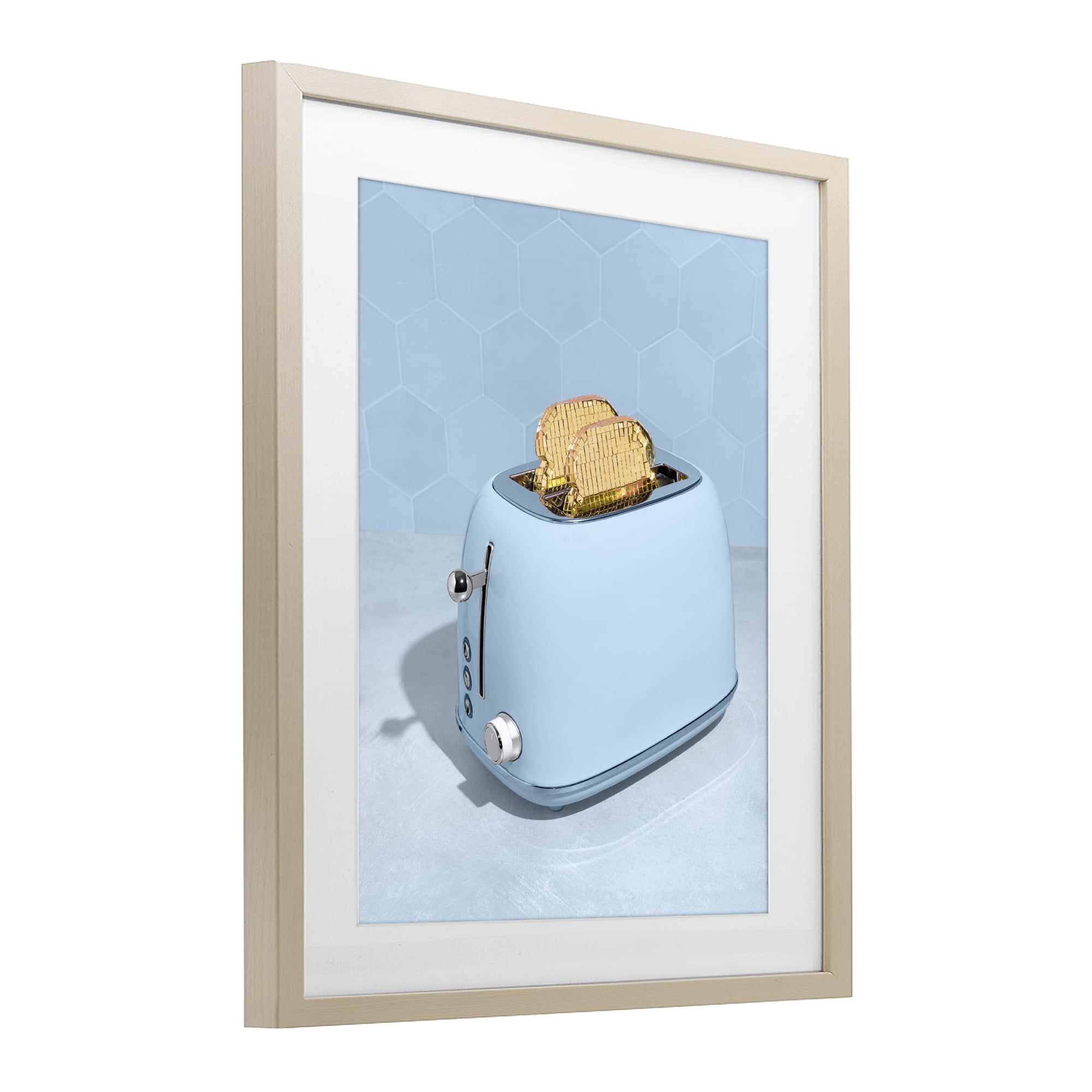 Stupell Industries Golden Disco Toaster Over Birch Framed Print Under Glass, design by LISH Creative
