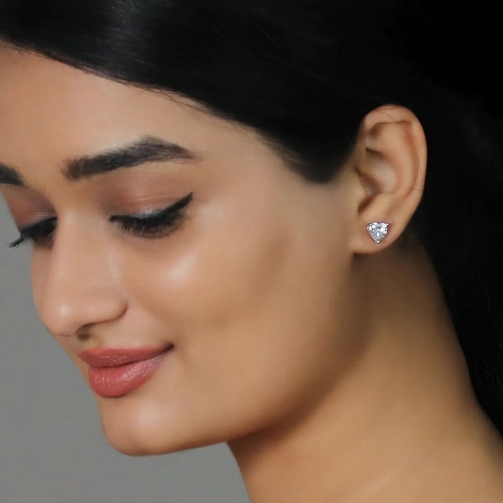 3.00 Carat Stunning Heart Cut Lab Created Diamond Wedding Stud Earrings for women Solid 14K White Gold Screw Back Beautiful Studs Earring