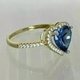 thumbnail image 3 of 2ct Heart Cut Simulated Blue Sapphire Halo Wedding Ring 14K Yellow Gold Plated, 3 of 5
