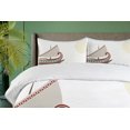 thumbnail image 4 of Ambesonne Retro Duvet Cover Sets, Ornate Greek Ship, 2-Queen, Pale Blue Redwood Umber, 4 of 7