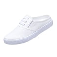 thumbnail image 2 of Willtoo Womens Slip On Canvas Mule Sneakers Backless Slide Casual Shoes, Low Top Lace Up Platform Non Slip Walking Flats, 2 of 4