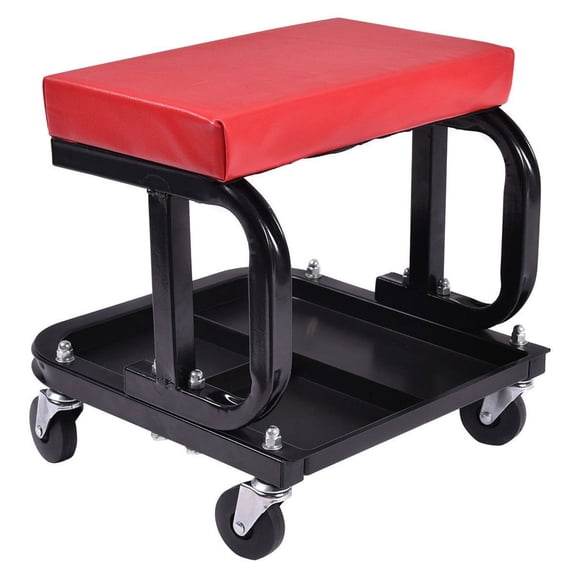 U-Shaped Rolling Creeper Seat, Red & Black