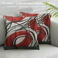 thumbnail image 3 of QZHH  Throw Pillow Covers Gray Black Red Floral Retro Bold Grey Spiral Crimson White Stripe Brick Decorative Pillow Cases Home Decor Square Pillowcases, 3 of 5