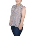 thumbnail image 2 of NY Collection Women's Plus Size Ruffled Sleeve Blouse with Tie Closure, 2 of 4