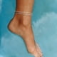 thumbnail image 3 of Pulseras de tobillo para mujer - Tobilleras de oro/plata de 14 quilates para mujer Juego de tobilleras impermeables para mujer Serpiente/Cubano/Clip/Caja/Bloque, 3 of 4