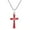 Red, variant on Minimalism Christian Cross Light Mother of Pearl .925 Sterling Silver Pendant Necklace