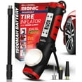 thumbnail image 1 of Bell + Howell BIONIC Car Tire Inflator Portable Air Compressor with Work Light and Window Breaker, Rechargeable 1500MAH Portable Tire Inflator for Car Air Pump Portable with LED Pressure Gauge, 1 of 8