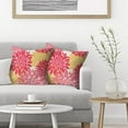 thumbnail image 3 of Decorative Preppy Pillow Covers 16x16 Inch Set of 2 Pink Yellow Dahlia Floral Decor Throw Pillows Summer Modern Geometry Flower Outdoor Decorative Cushion Cases for Sofa Couch Bed Decorations, 3 of 6