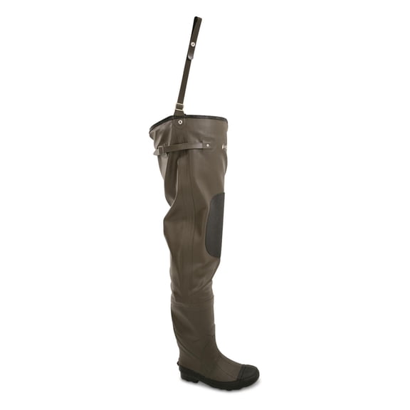 Frogg Togggs Classic II Hip Boots for Men, Waterproof Cleated Hip Waders for Fishing, Brown, Size 8