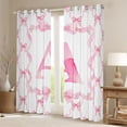thumbnail image 2 of Erosebridal Cute Coquette Bowknot Black Out Curtains,Girls Pink A Alphabet Letter Curtains Pack of 2 (42x63 Each) For Kids, 2 of 7