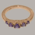 thumbnail image 4 of LBG British Made 18k Rose Gold Genuine Natural Amethyst Womens band Ring - 33 size options - Size 5.5, 4 of 5